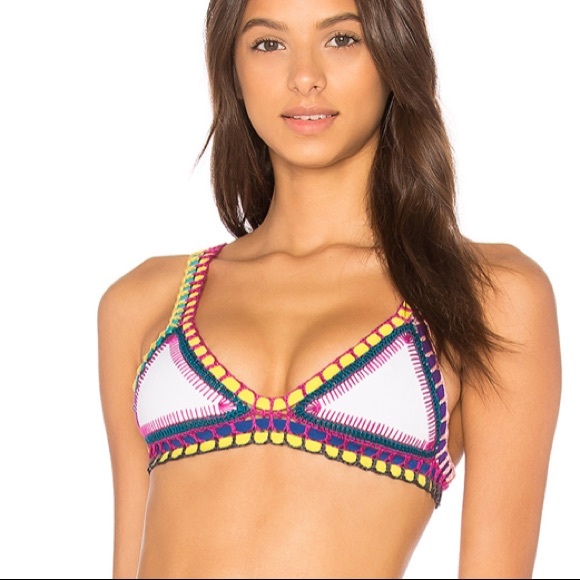 KIINI Other - Yaz Bikini Top in White & Multi